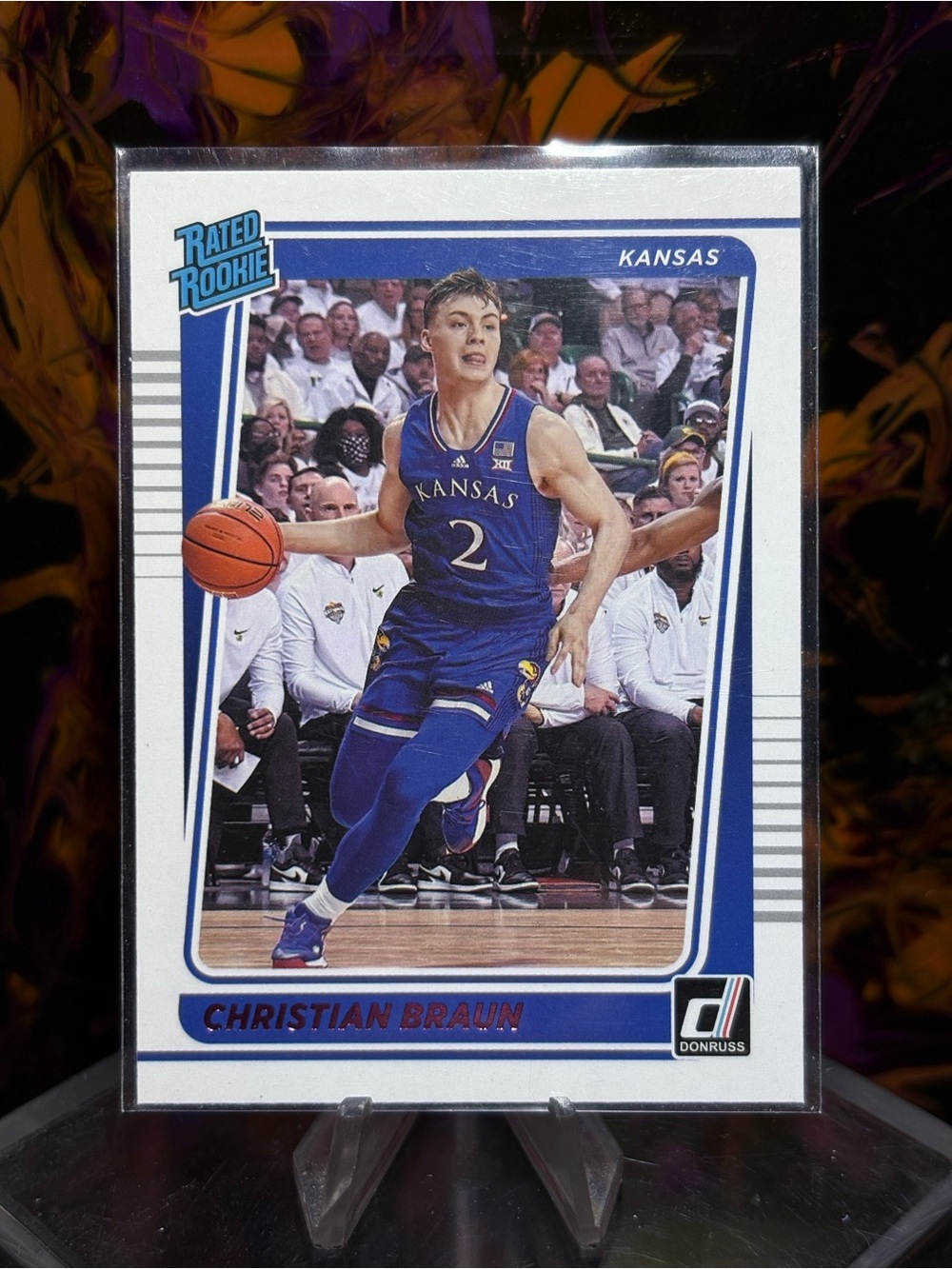 Christian Braun Rated Rookie Donruss Basketball Card - Kansas Jayhawks PINK RC
